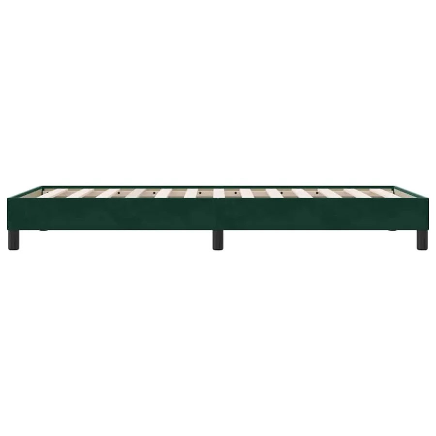 Cadre de lit sans matelas vert foncé 80x210 cm velours - 6