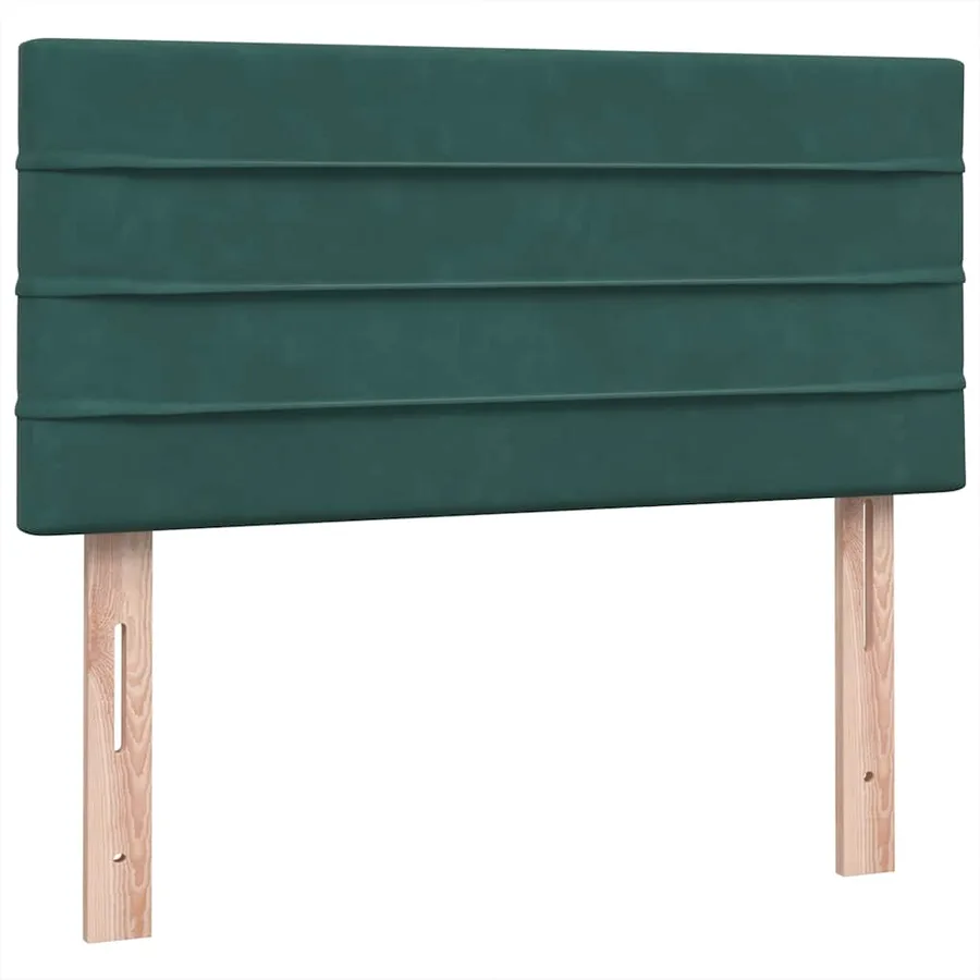 Sommier à lattes de lit et matelas et LED vert foncé 80x210 cm velours - 8