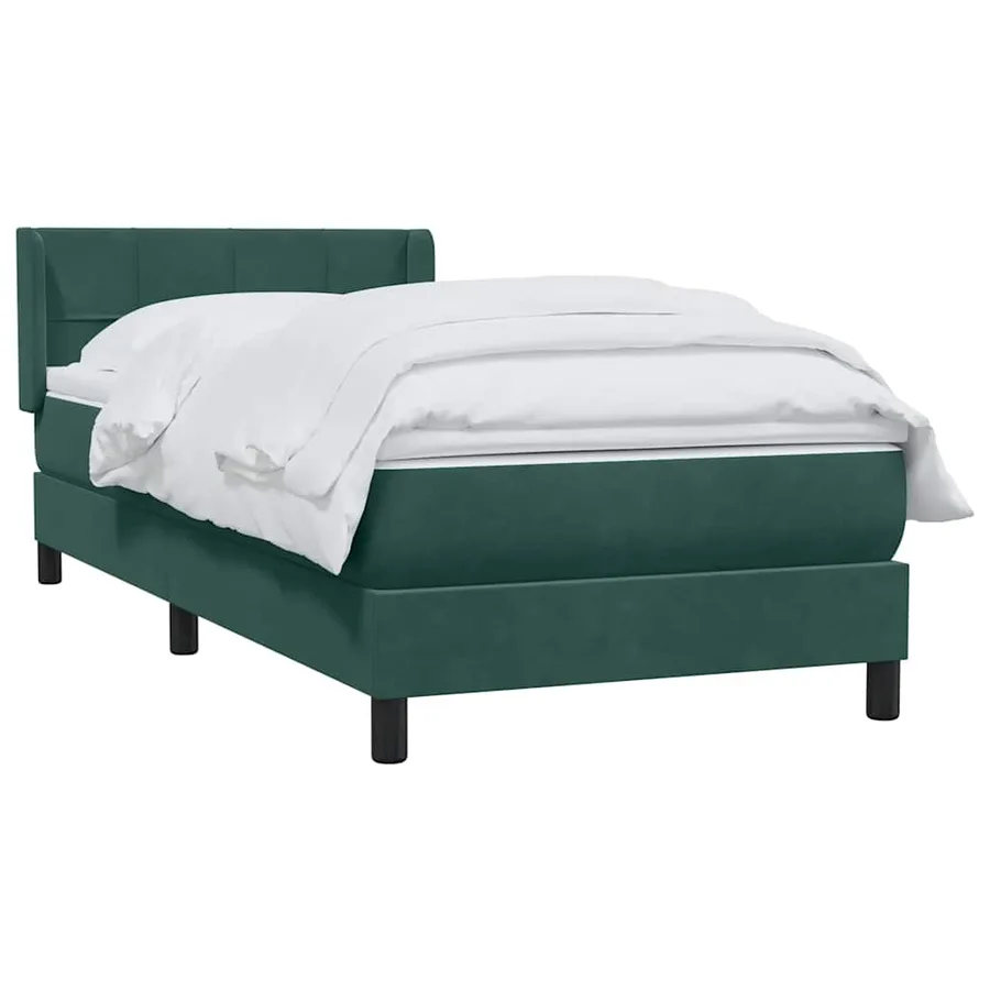 Sommier à lattes de lit et matelas vert foncé 80x210 cm velours - 3