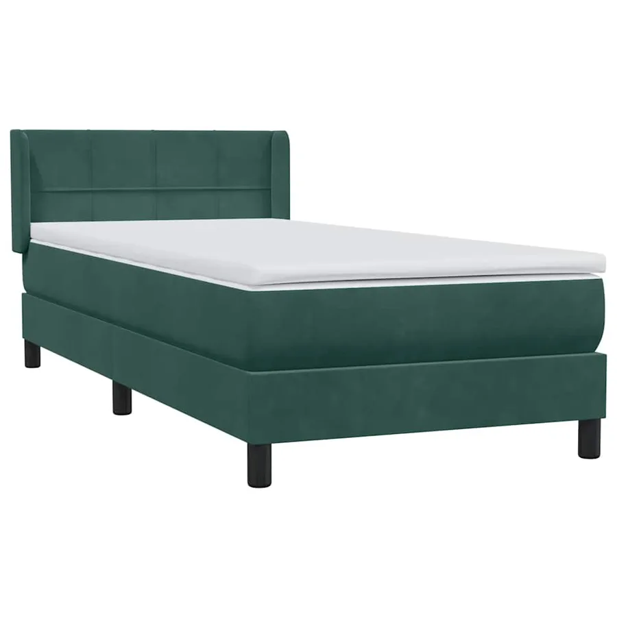 Sommier à lattes de lit et matelas vert foncé 80x210 cm velours - 4