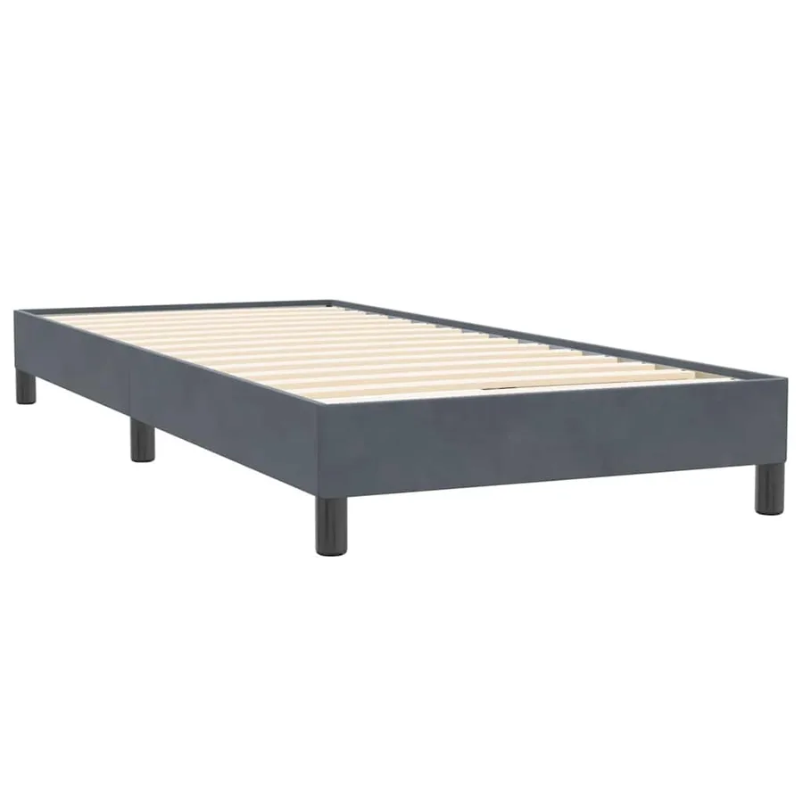 Sommier à lattes de lit et matelas gris foncé 80x220 cm velours - 5