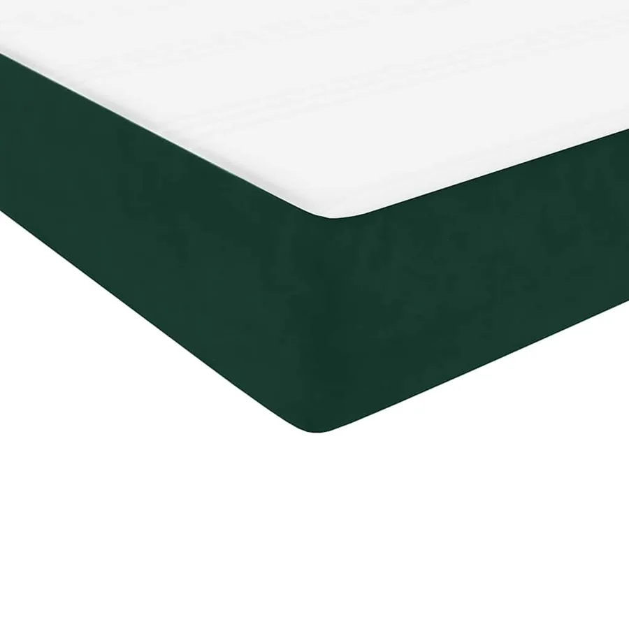 Sommier à lattes de lit et matelas vert foncé 80x220 cm velours - 9