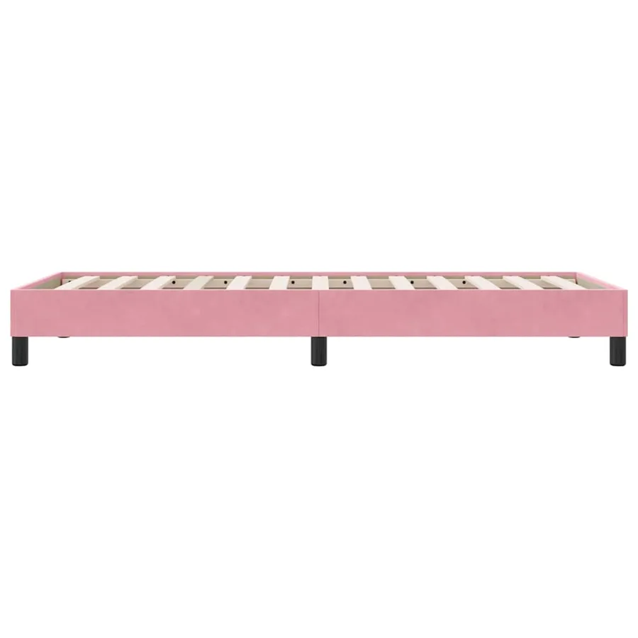 Cadre de lit sans matelas rose 80x210 cm velours - 6