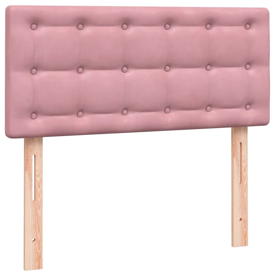 Sommier à lattes de lit avec matelas rose 90x210 cm velours - 7