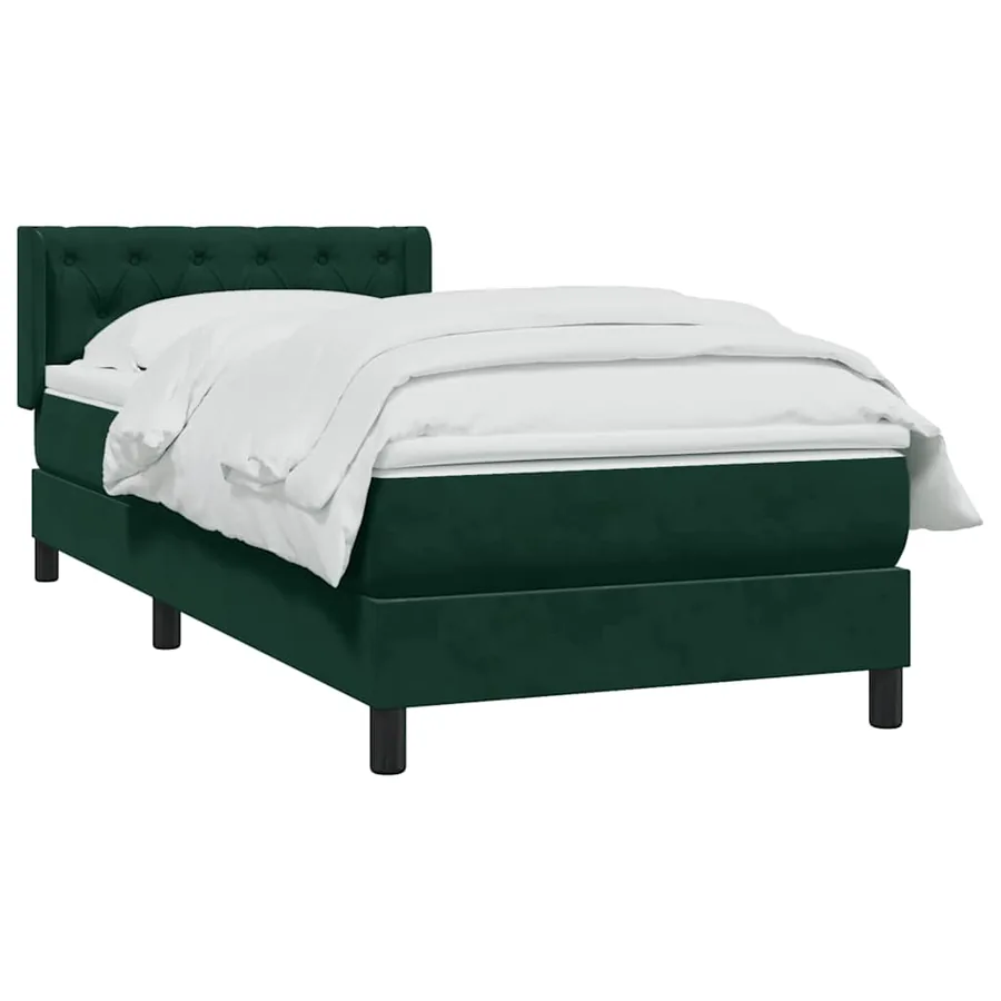 Sommier à lattes de lit et matelas vert foncé 80x220 cm velours - 4