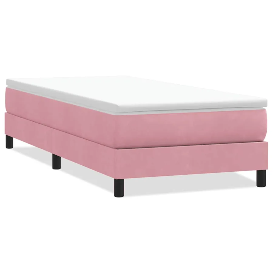 Sommier à lattes de lit sans matelas rose 80x210 cm velours - 2