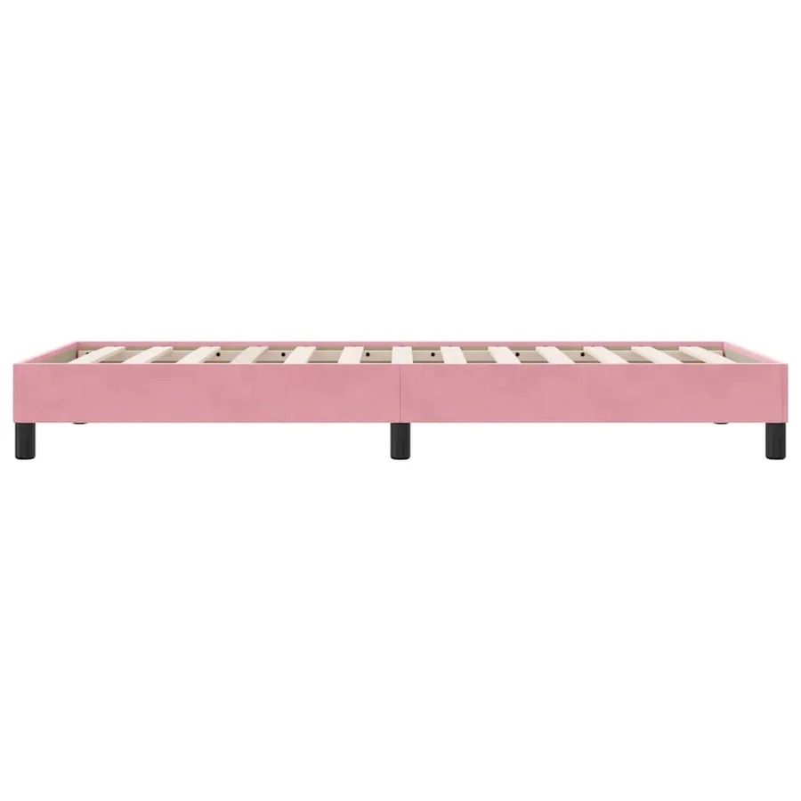 Sommier à lattes de lit sans matelas rose 80x210 cm velours - 6