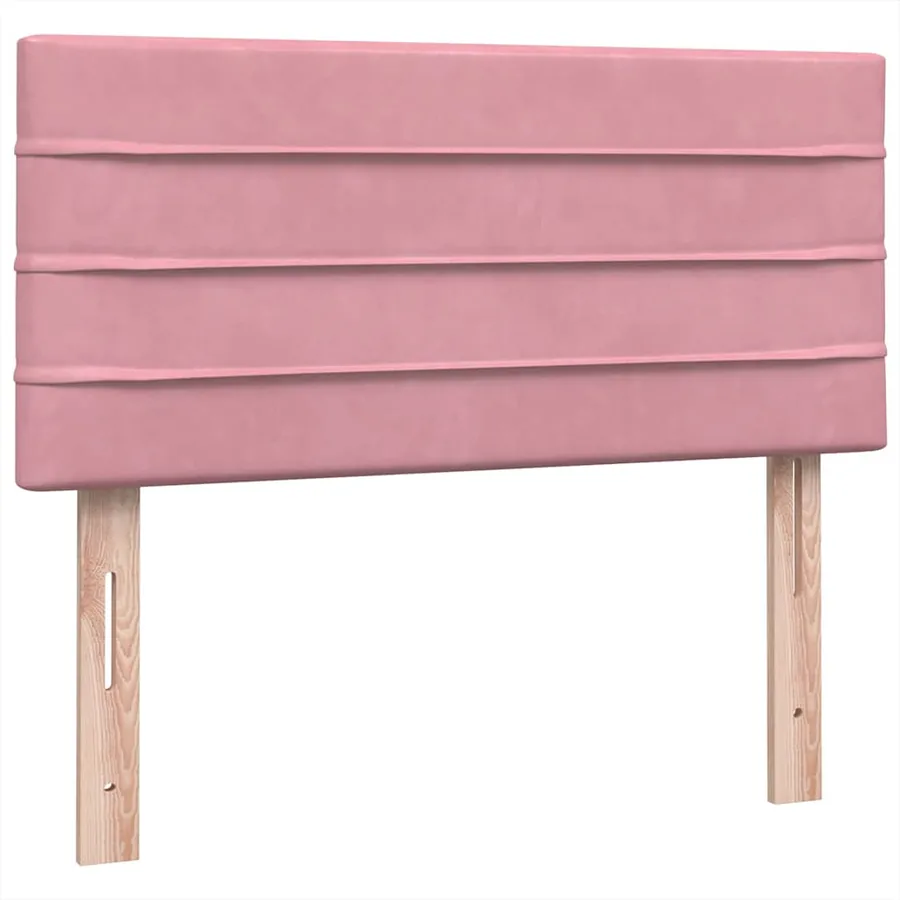 Sommier à lattes de lit avec matelas rose 90x210 cm velours - 7