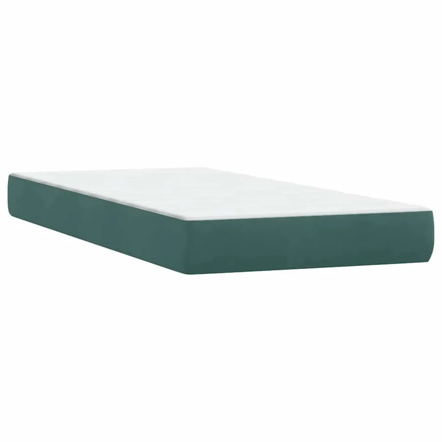 Sommier à lattes de lit et matelas vert foncé 80x220 cm velours - 7
