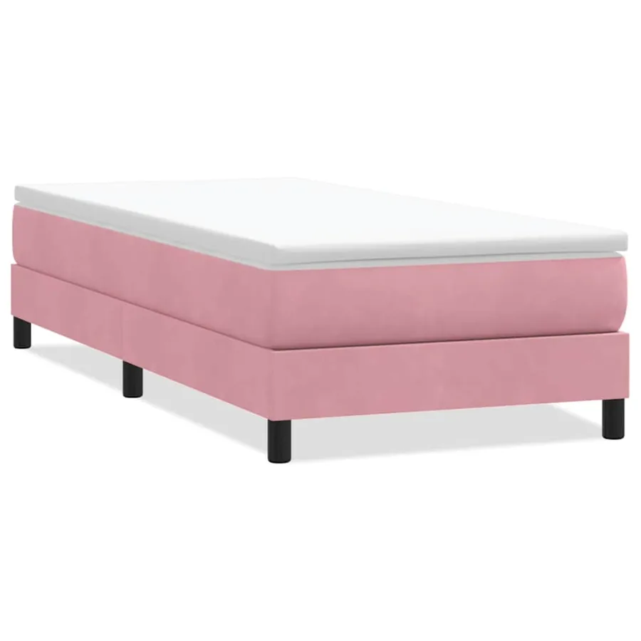 Sommier à lattes de lit sans matelas rose 90x210 cm velours - 2