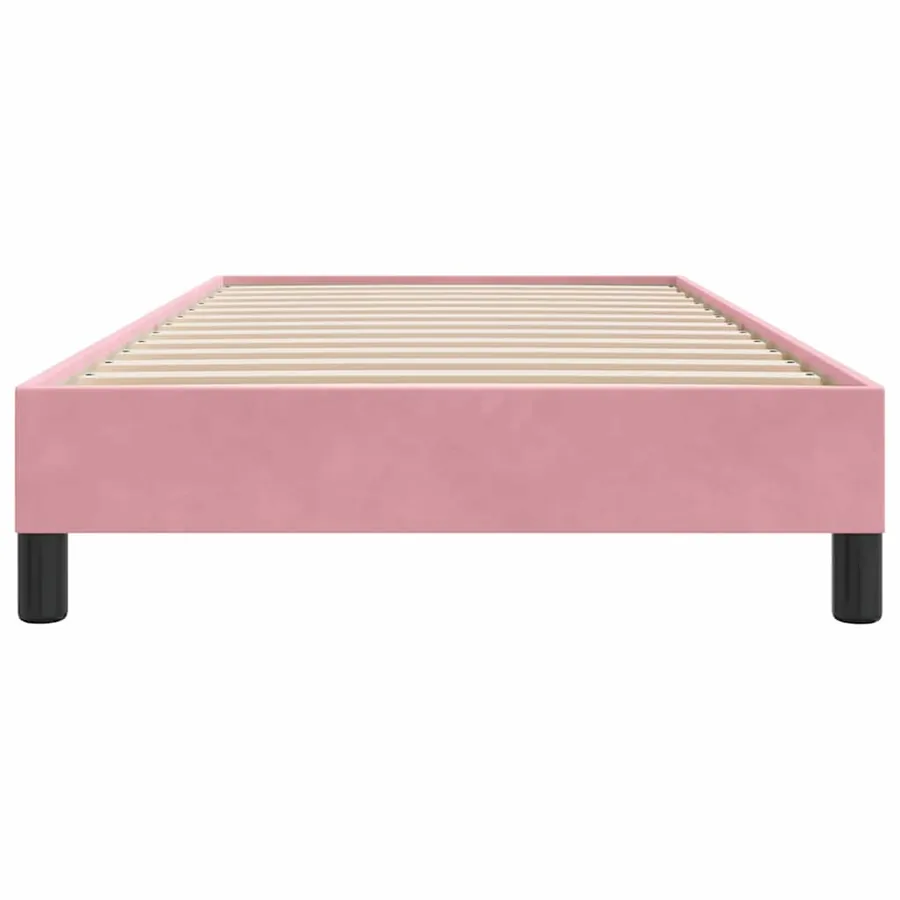 Sommier à lattes de lit sans matelas rose 90x210 cm velours - 5