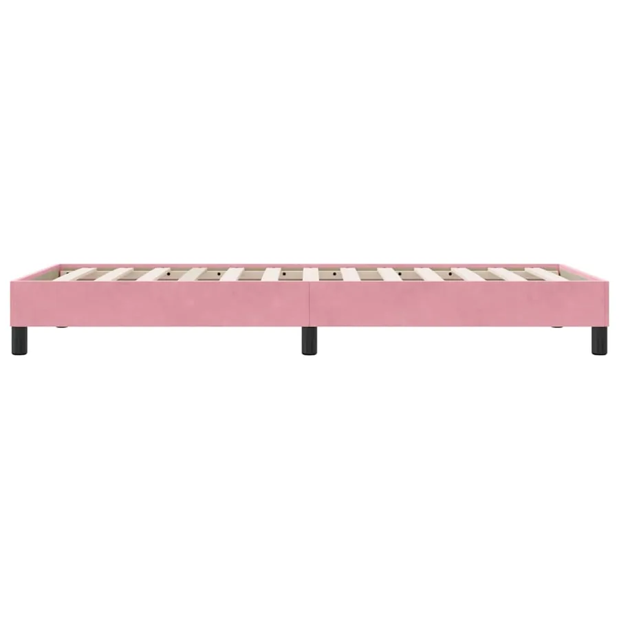 Sommier à lattes de lit sans matelas rose 90x210 cm velours - 6