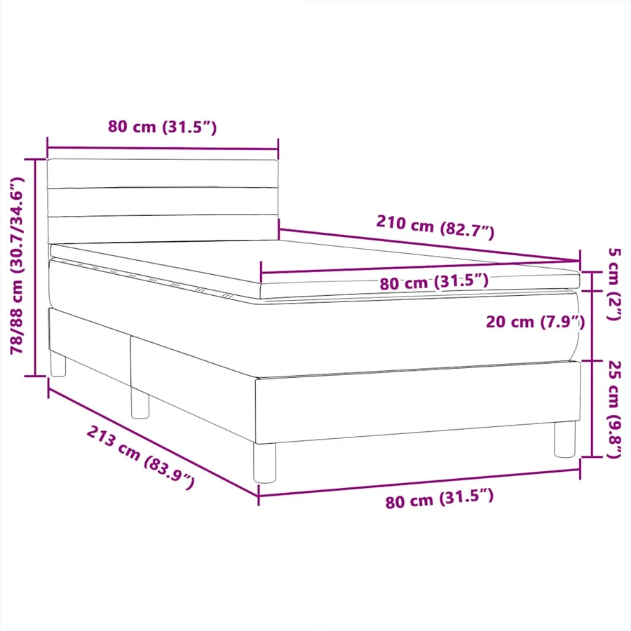 Sommier à lattes de lit avec matelas rose 80x210 cm velours - 12