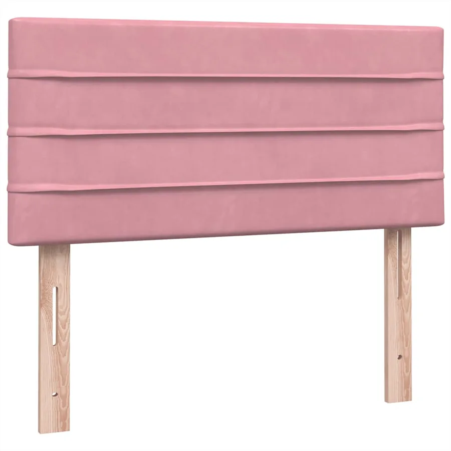 Sommier à lattes de lit avec matelas rose 80x210 cm velours - 7