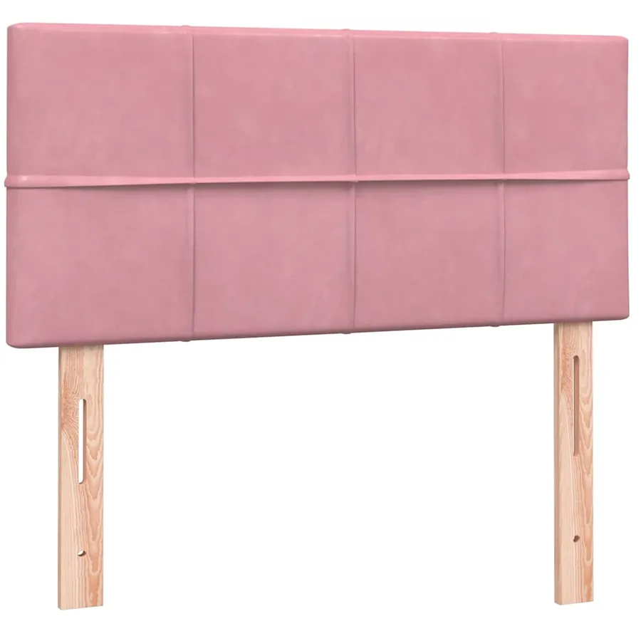 Sommier à lattes de lit avec matelas rose 90x210 cm velours - 6