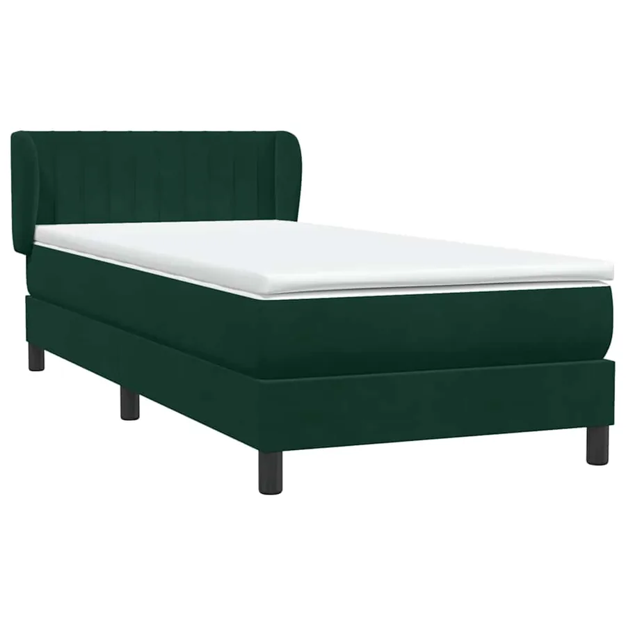 Sommier à lattes de lit et matelas vert foncé 80x220 cm velours - 4