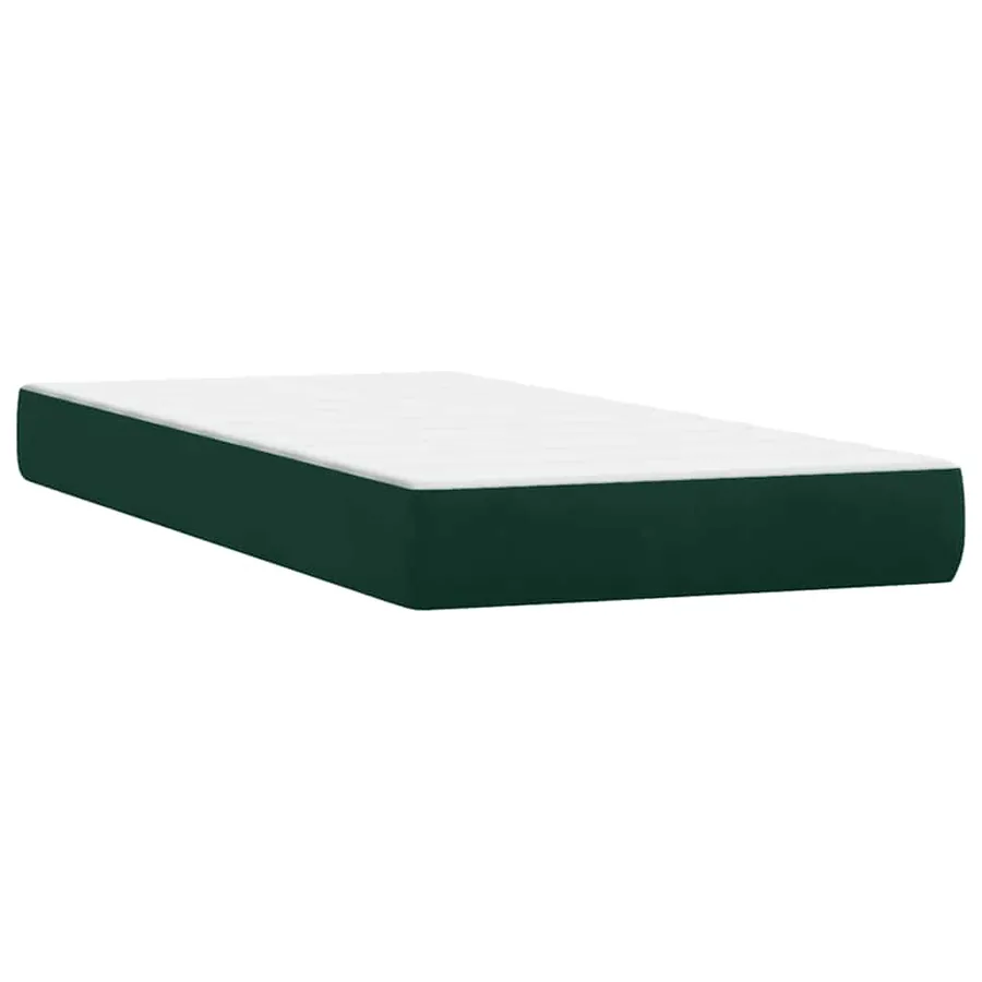 Sommier à lattes de lit et matelas vert foncé 80x220 cm velours - 6