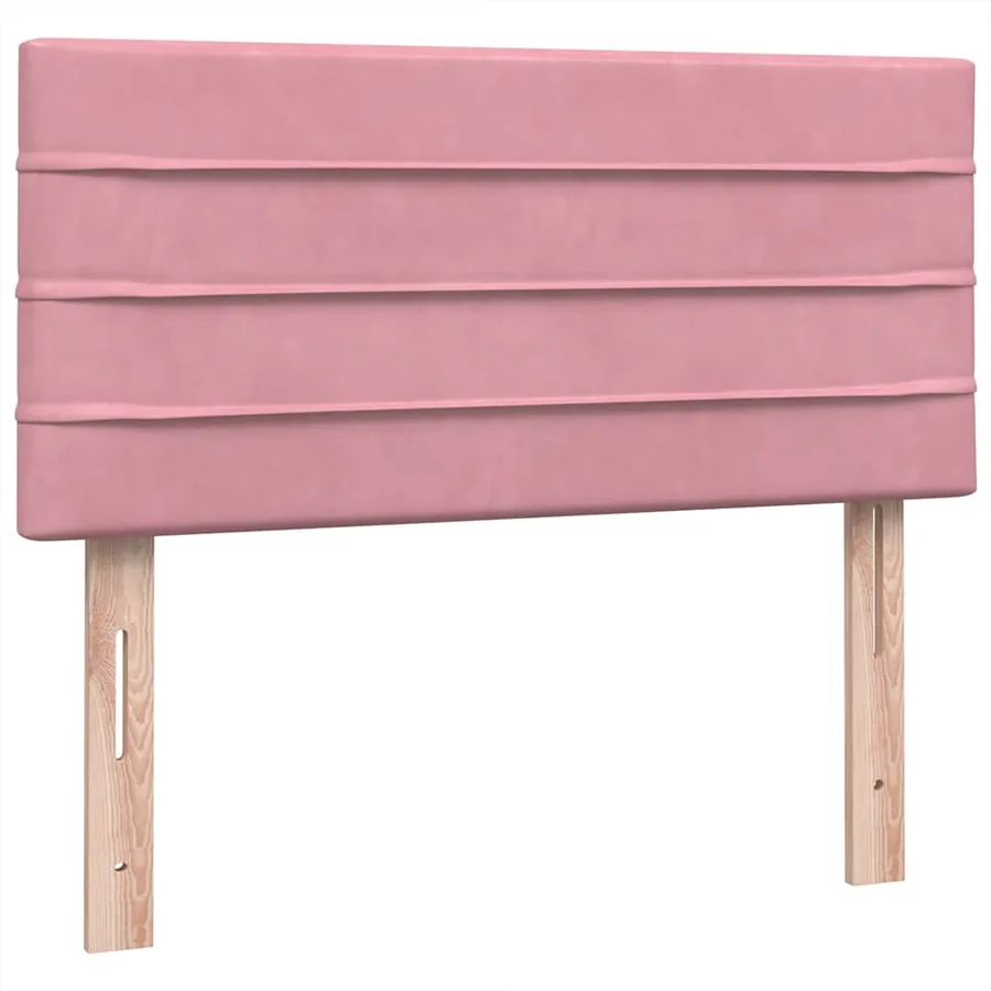 Sommier à lattes de lit avec matelas rose 90x210 cm velours - 8