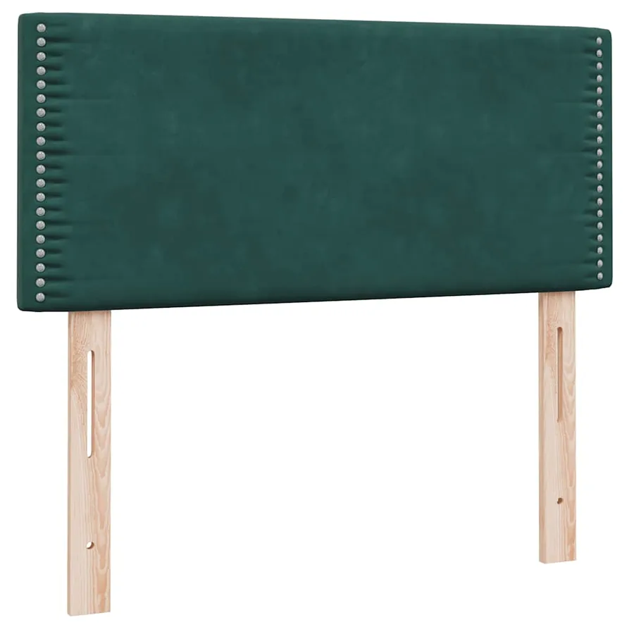 Sommier à lattes de lit et matelas vert foncé 80x220 cm velours - 7