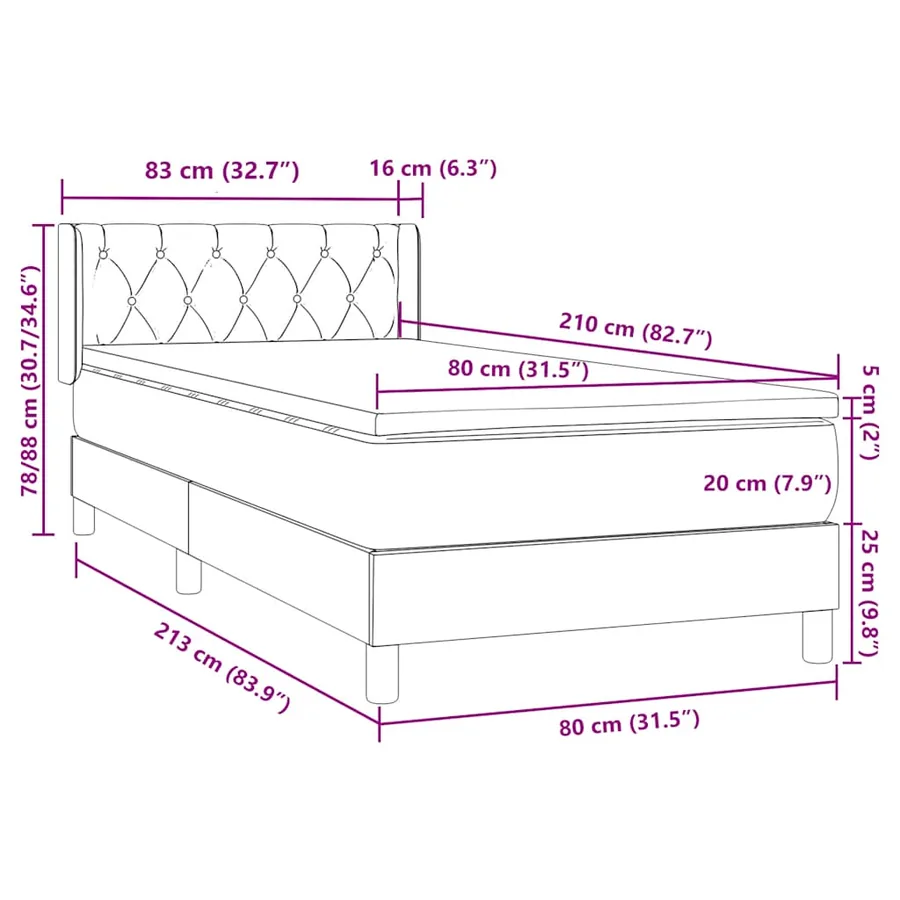 Sommier à lattes de lit avec matelas rose 80x210 cm velours - 12