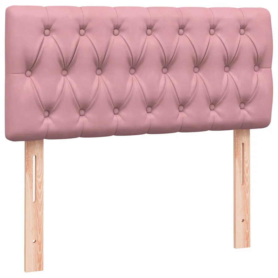 Sommier à lattes de lit avec matelas rose 80x210 cm velours - 7