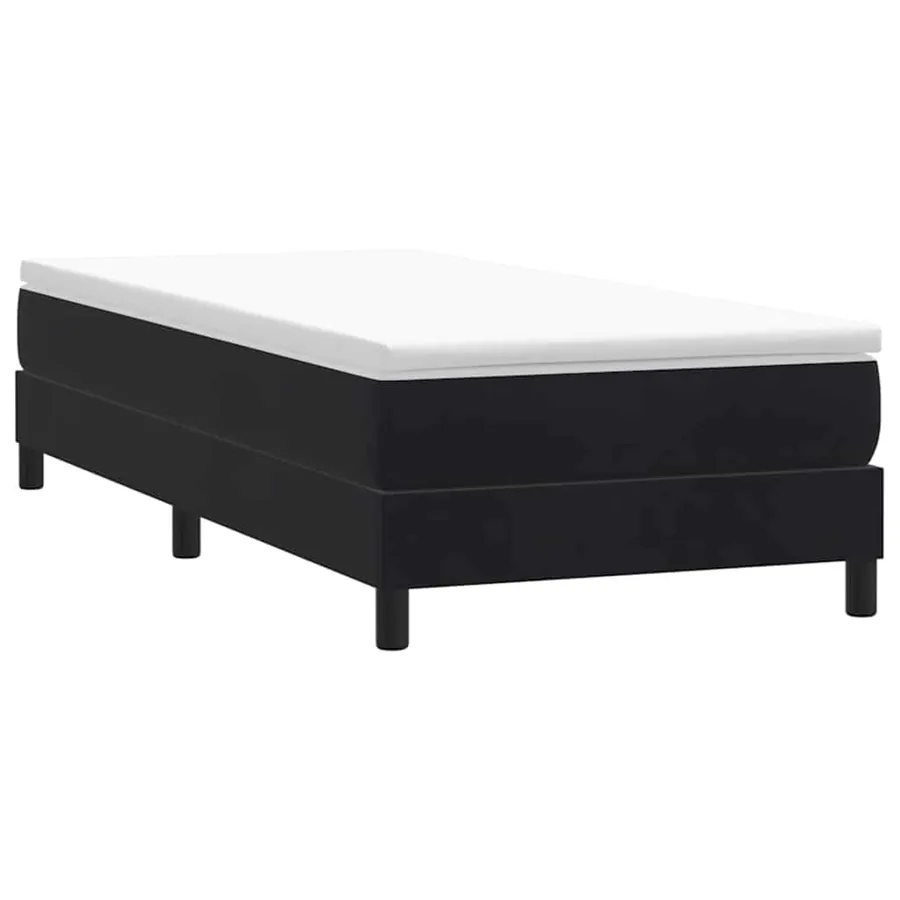 Sommier à lattes de lit avec matelas noir 80x210 cm velours - 5