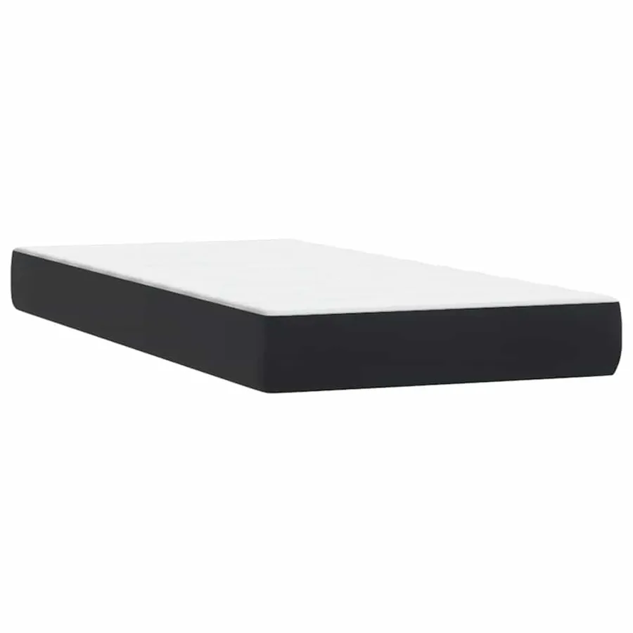 Sommier à lattes de lit avec matelas noir 80x210 cm velours - 6
