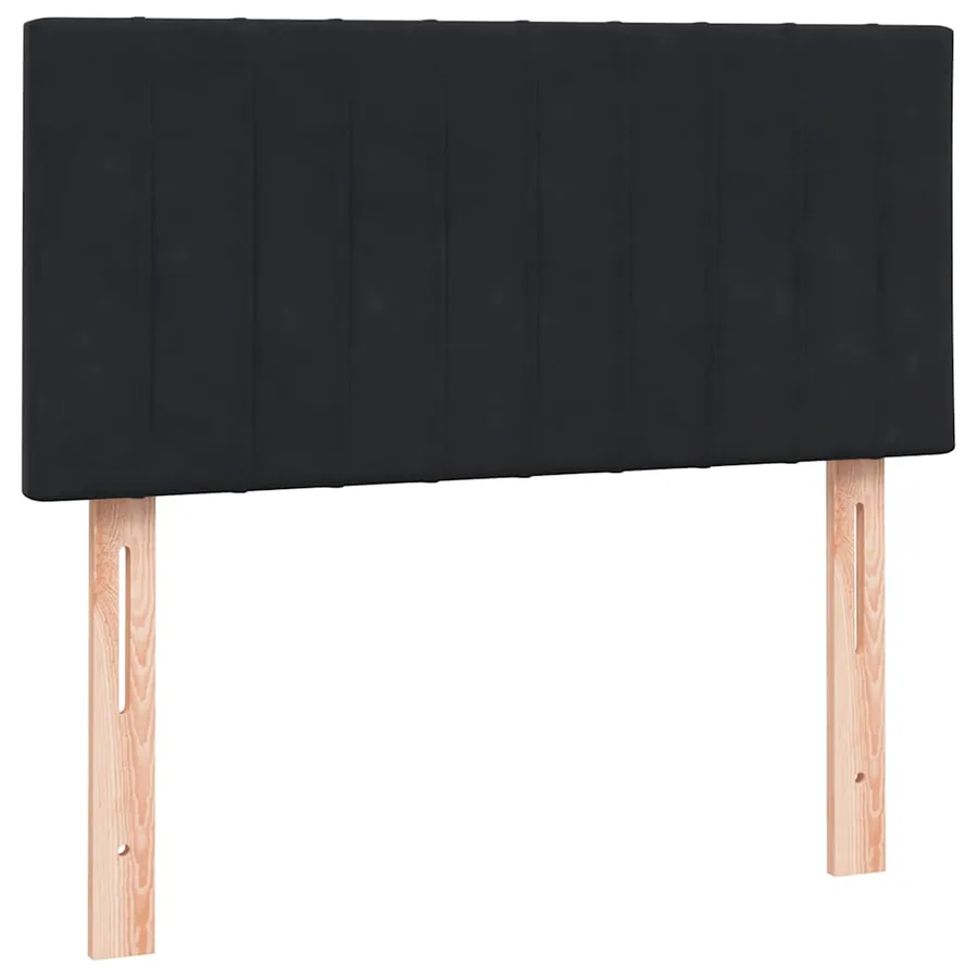 Sommier à lattes de lit avec matelas noir 80x210 cm velours - 7
