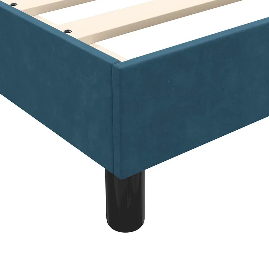 Sommier à lattes de lit et matelas bleu foncé 80x210 cm velours - 10