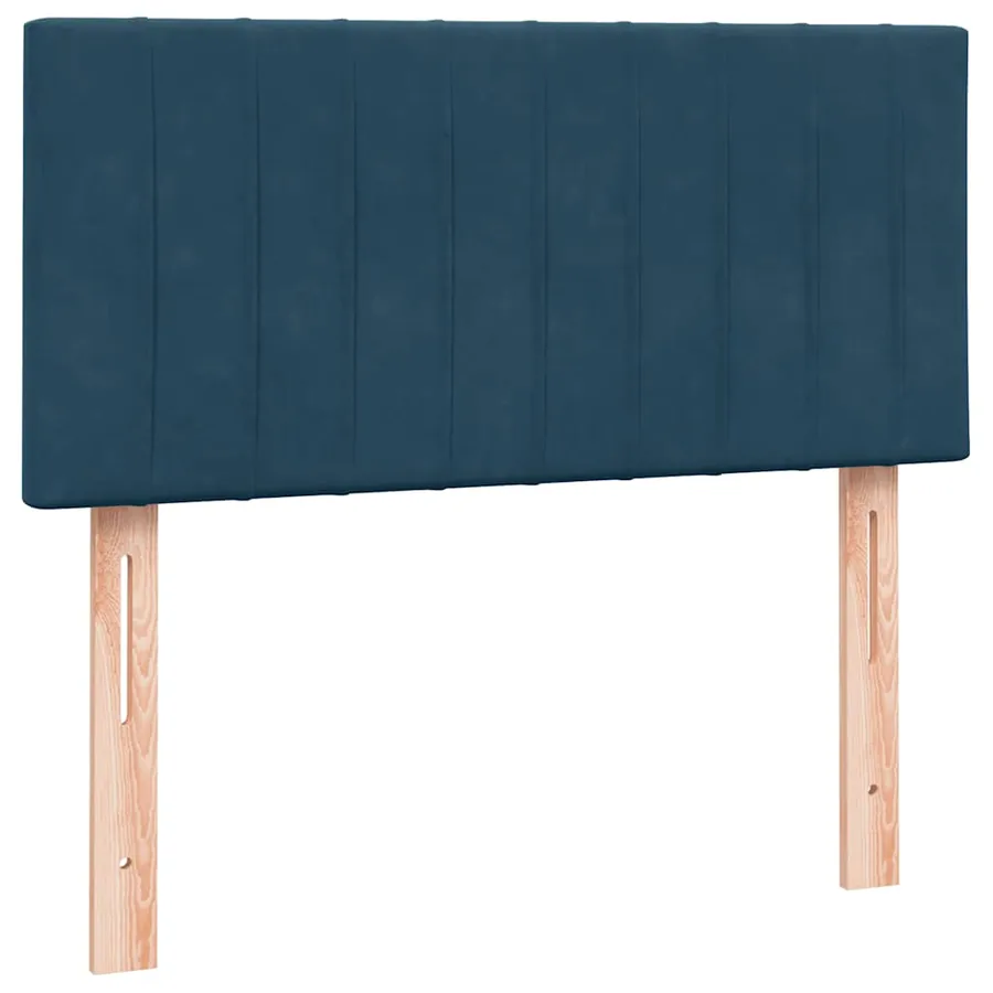 Sommier à lattes de lit et matelas bleu foncé 80x210 cm velours - 7