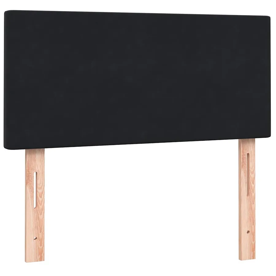 Sommier à lattes de lit avec matelas noir 80x210 cm velours - 7