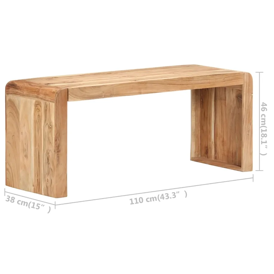 Banc 110x38x46 cm Bois solide d'acacia - 7
