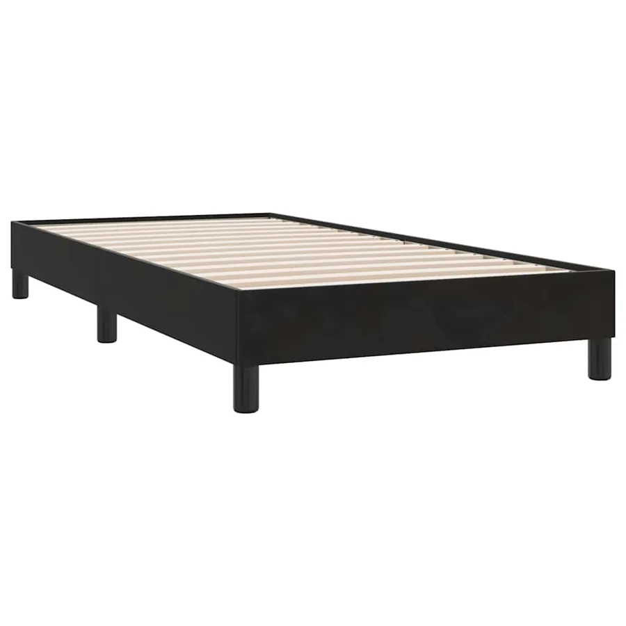 Sommier à lattes de lit avec matelas noir 80x210 cm velours - 5