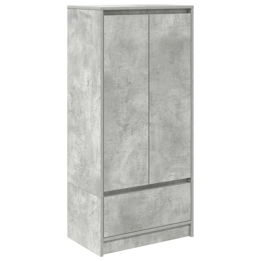 Armoire avec tiroir gris béton 55,5x34x119,5 cm bois ingénierie - 2