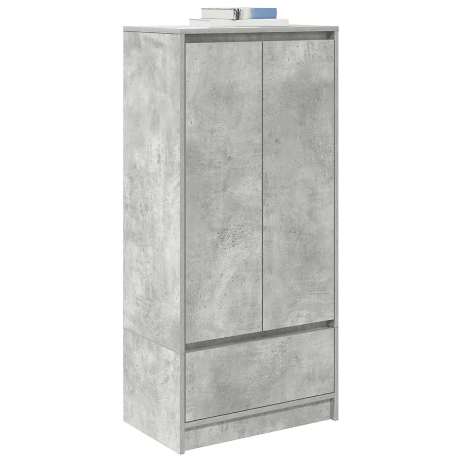 Armoire avec tiroir gris béton 55,5x34x119,5 cm bois ingénierie - 4