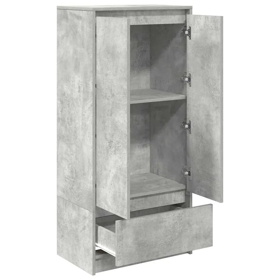 Armoire avec tiroir gris béton 55,5x34x119,5 cm bois ingénierie - 5