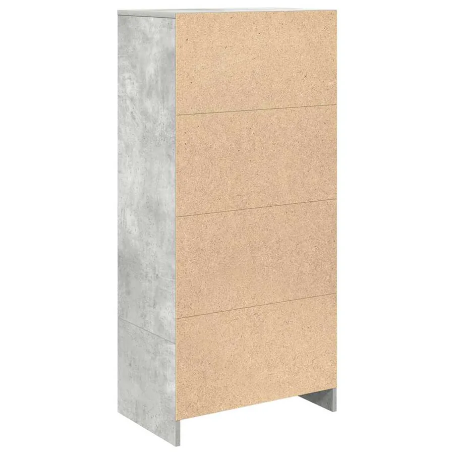 Armoire avec tiroir gris béton 55,5x34x119,5 cm bois ingénierie - 8