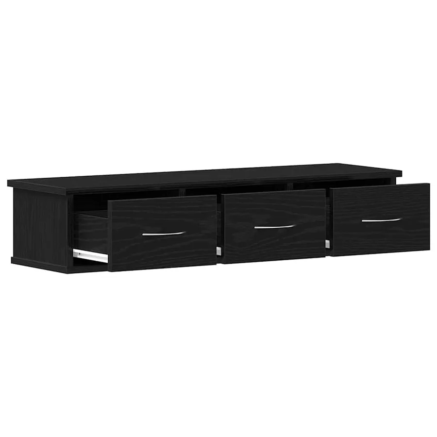 Armoire murale chêne noir 88x26x18,5 cm bois d'ingénierie - 5
