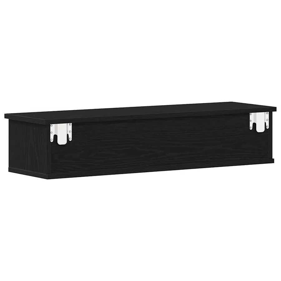 Armoire murale chêne noir 88x26x18,5 cm bois d'ingénierie - 8