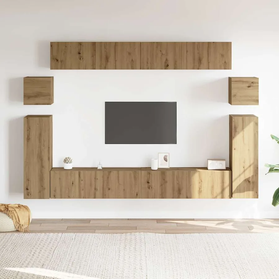 Ensemble de meuble TV mural 8 pcs chêne artisanal - 3
