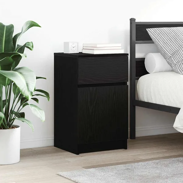 Tables de chevet 2 pcs noir 39x35x65 cm bois d’ingénierie