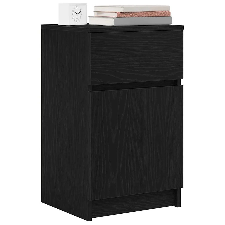 Tables de chevet 2 pcs noir 39x35x65 cm bois d’ingénierie - 4
