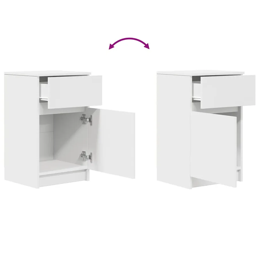 Tables de chevet 2 pcs blanc 39x35x65 cm bois d’ingénierie - 10