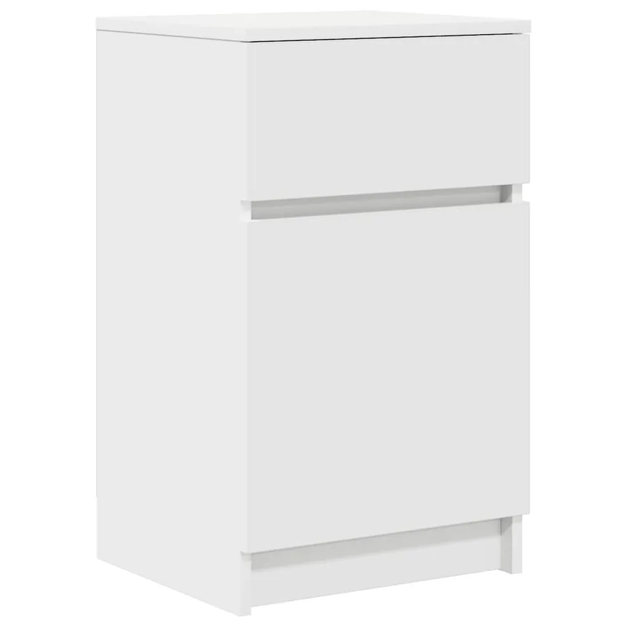Tables de chevet 2 pcs blanc 39x35x65 cm bois d’ingénierie - 5