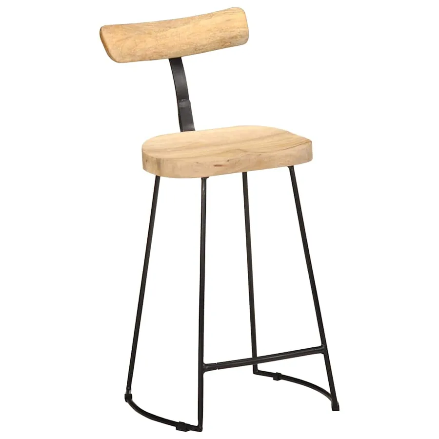 Tabourets de bar lot de 2 49x43x88 cm bois de manguier massif - 12