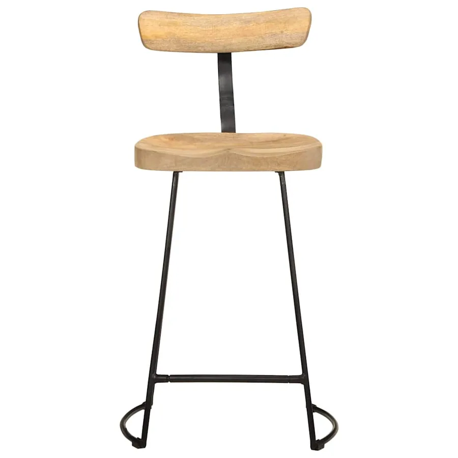 Tabourets de bar lot de 2 49x43x88 cm bois de manguier massif - 2