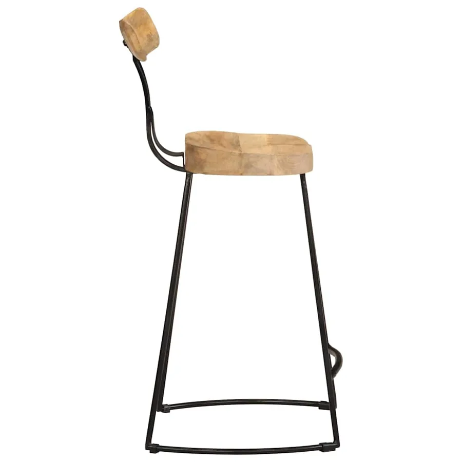Tabourets de bar lot de 2 49x43x88 cm bois de manguier massif - 3