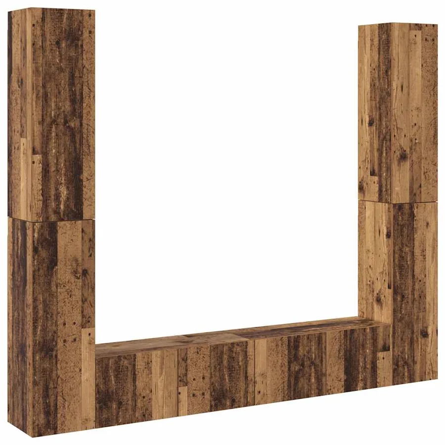 Meubles TV muraux 6 pcs vieux bois bois d'ingénierie - 2
