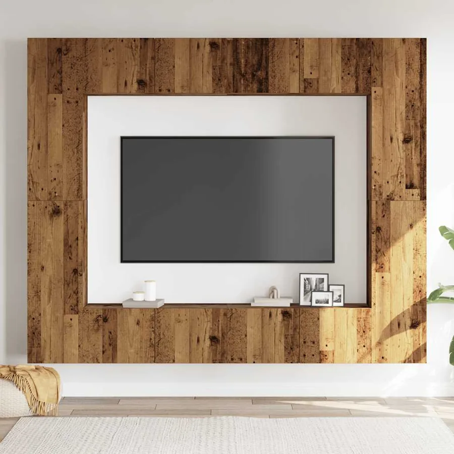 Ensemble de meuble TV mural 8 pcs vieux bois bois d'ingénierie - 3