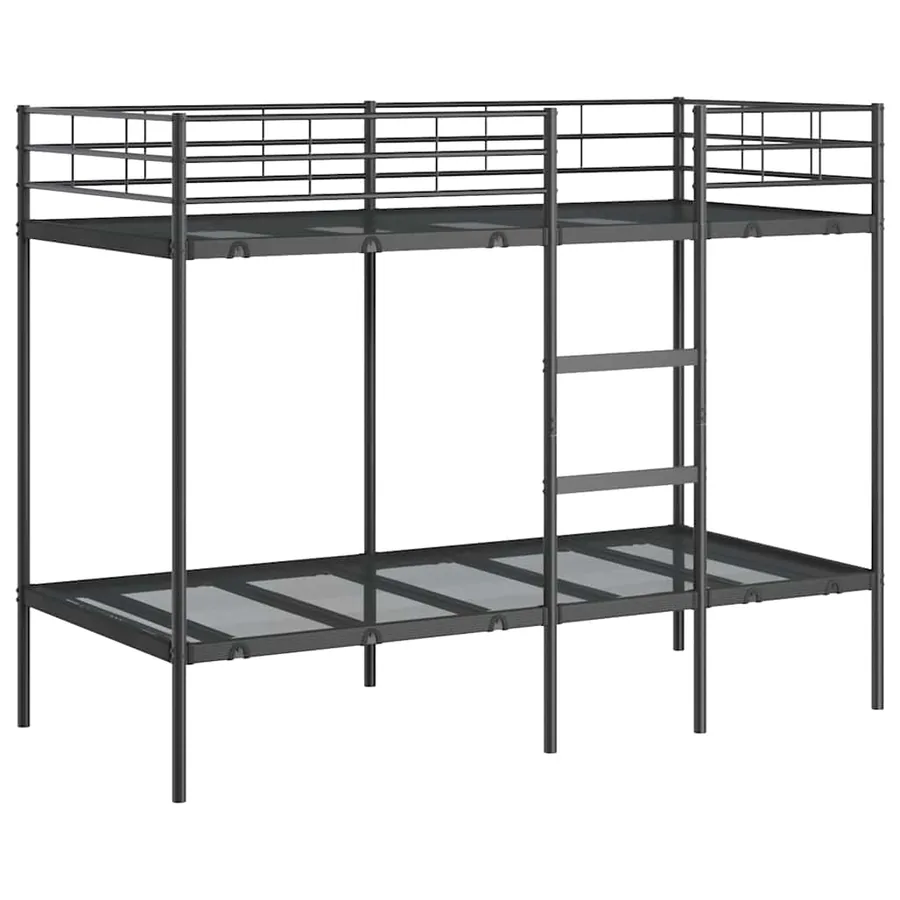 Lit superposé sans matelas noir 90x190 cm acier - 2